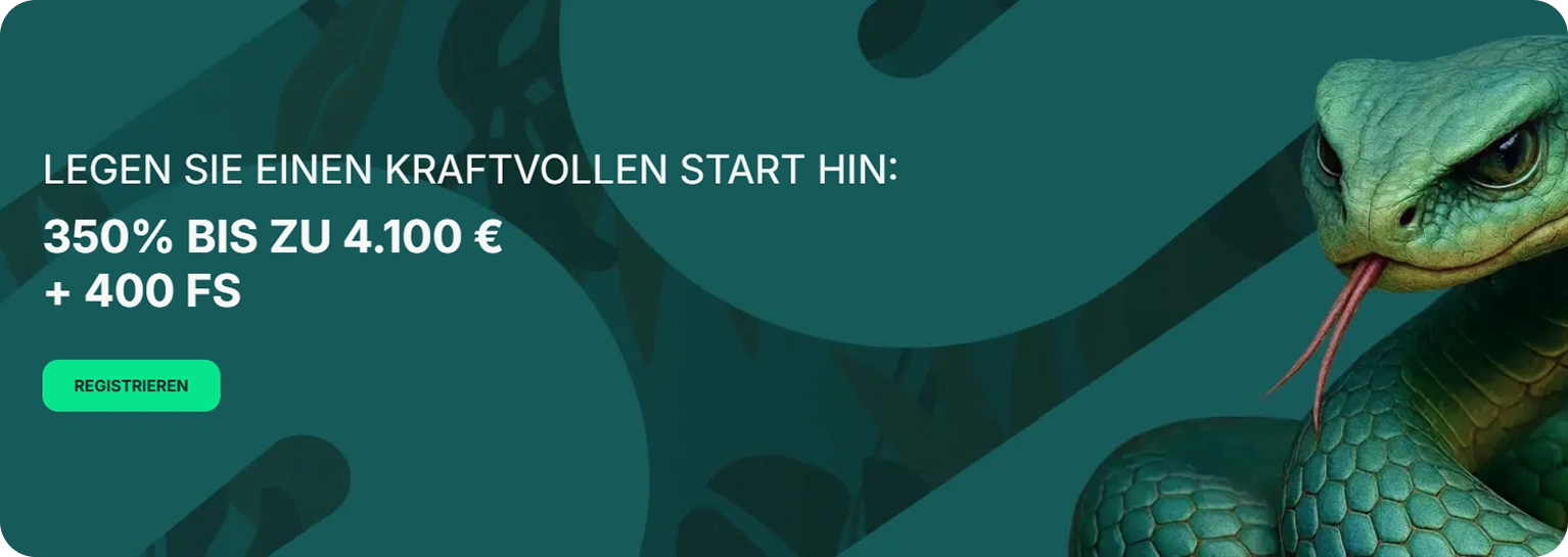 Spinaconda Casino Startbanner mit Willkommensbonus